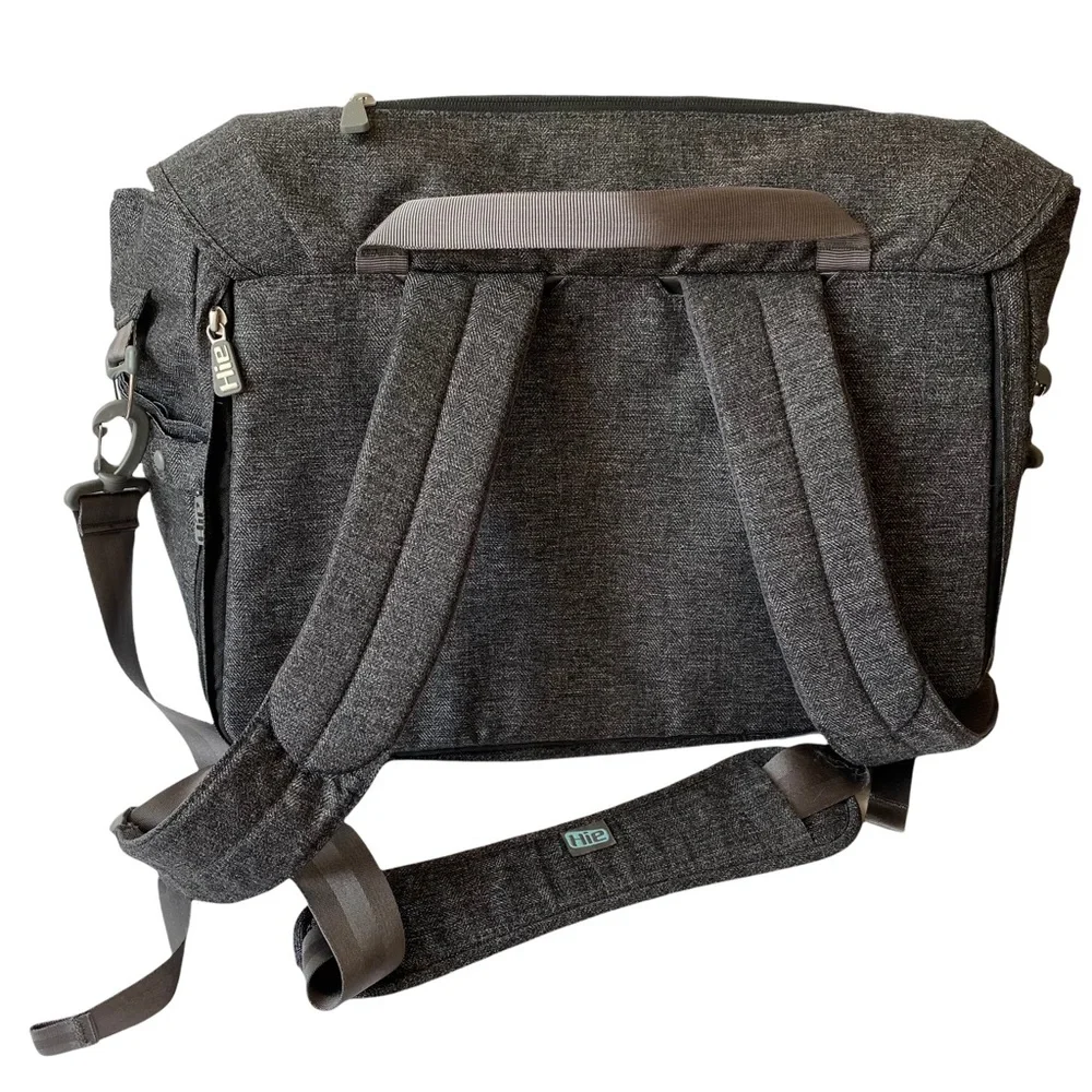 Gray Hie by Grovia Diaper Bag Backpack Travel Large - Picture 3 of 11